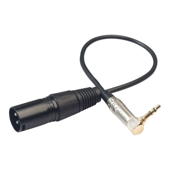 0.3m 90 Degree 3.5mm Stereo TRS Male to XLR 3Pin Male Audio Cable (Black)