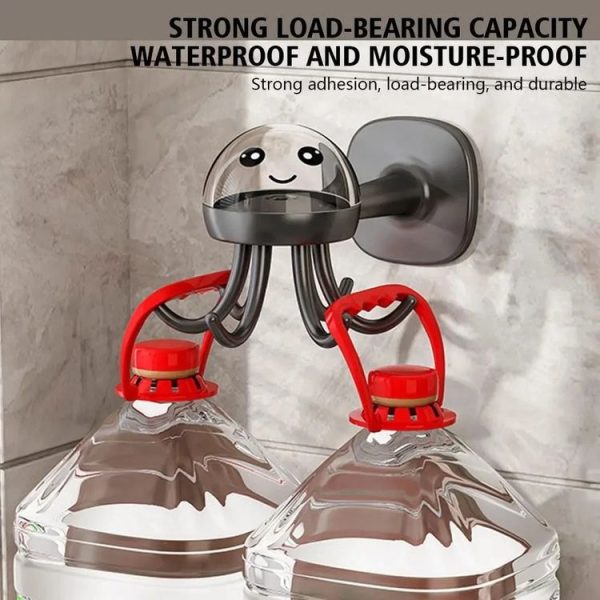 Multifunctional Six-claw 360-degree Rotating Hook Rack Kitchen Storage Seamless Punch-free Hooks (Cream White) - Image 6