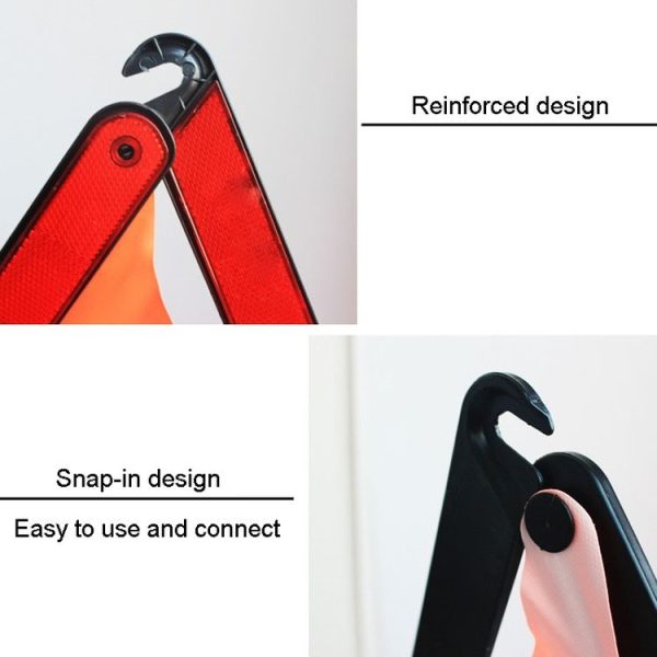 Foldable Car Warning Sign Tripod Automobile Emergency Reflective Triangular Holder - Image 5