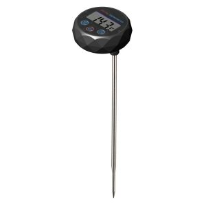 Milk Coffee Hand Brew Kettle Thermometer With Pen Holder Food Thermometer Waterproof (All Black)