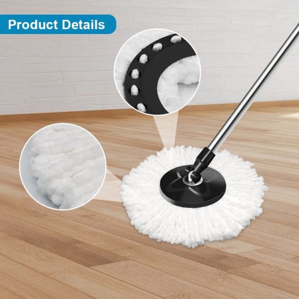 Fine Fiber Mop Pad For 15.8-16cm 360 Rotating Mop Cotton Yarn Replacement Cloths (Blue) - Image 6