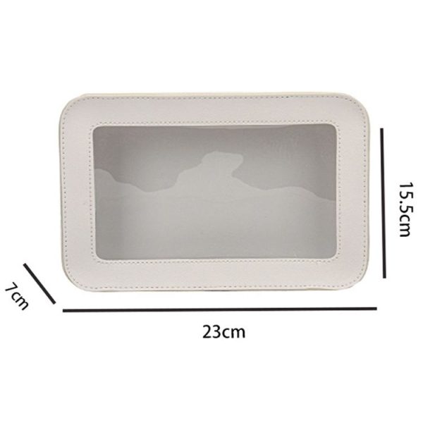 Transparent Large Capacity Cosmetic Storage Bag Portable Multifunctional Clutch (White) - Image 3