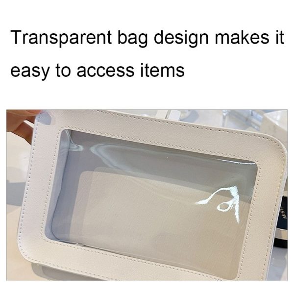Transparent Large Capacity Cosmetic Storage Bag Portable Multifunctional Clutch (White) - Image 4