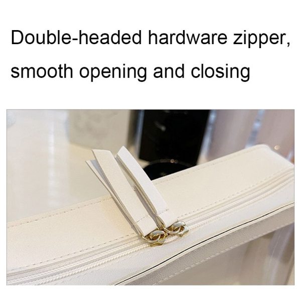 Transparent Large Capacity Cosmetic Storage Bag Portable Multifunctional Clutch (White) - Image 5