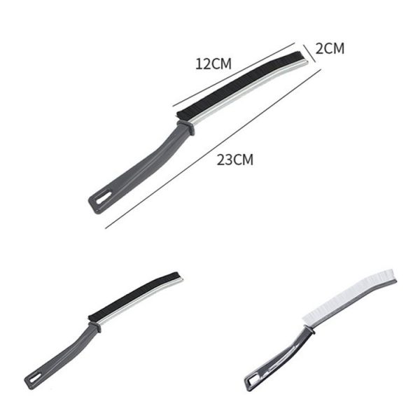 Bathroom Kitchen Tile Corner Cleaning Brush Multifunctional Window Crevice Groove Stiff Brush (White) - Image 2