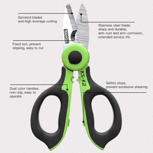 KomShine Stainless Steel Kevlar Serrated Fiber Optic Stripping Scissors (KS-K2) - Image 6