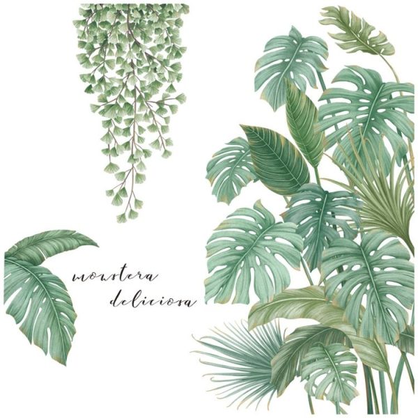 2pcs / Set 30x90cm Plant Wall Stickers Garden Fresh Room Door Decorative Stickers - Image 2