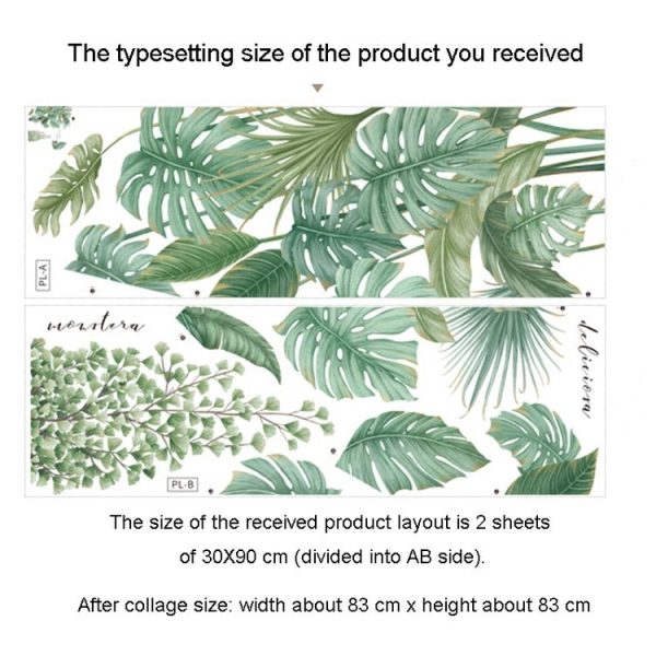 2pcs / Set 30x90cm Plant Wall Stickers Garden Fresh Room Door Decorative Stickers - Image 3