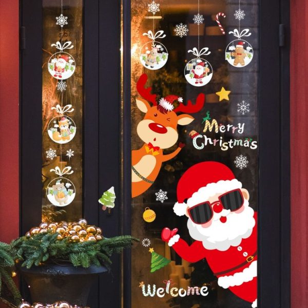 Christmas Window Decoration Poster Santa Claus Elk Snowflake Glass Wall Stickers, Style: SD-01 45x60cm - Image 5