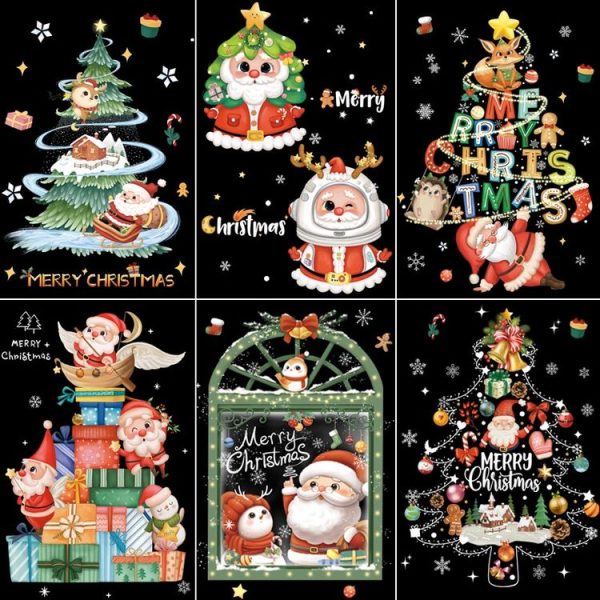 30x45cm Christmas Static Wall Stickers Glass Window Christmas Decoration Poster, Style: SDJ2301 - Image 3