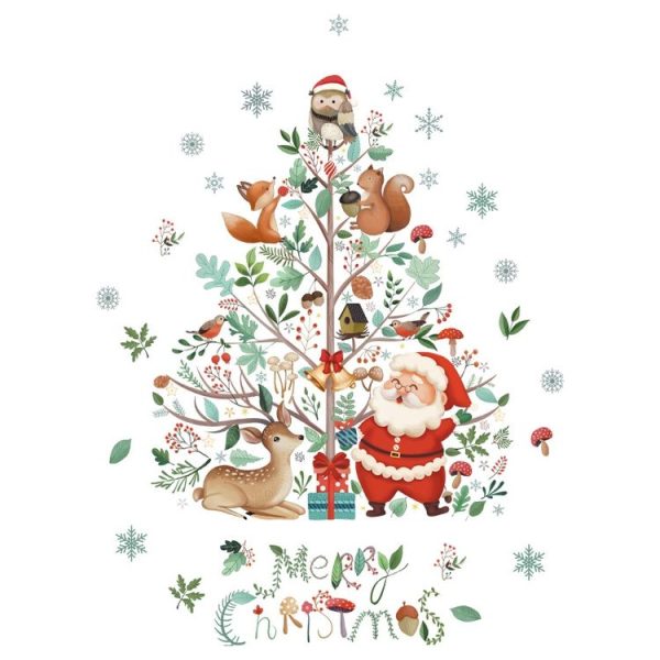 30x45cm Christmas Static Wall Stickers Glass Window Christmas Decoration Poster, Style: SDJ2301 - Image 4
