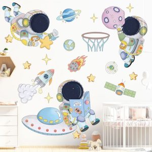 Children Room Cartoon Astronaut Wall Stickers Classroom Decorative Poster (Variety)