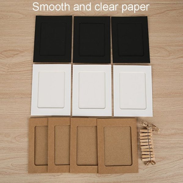 10pcs / Set DIY Photo Gallery Wall Mounted Paper Photo Frame With Twine Clip, Size: 3 inch (White) - Image 3