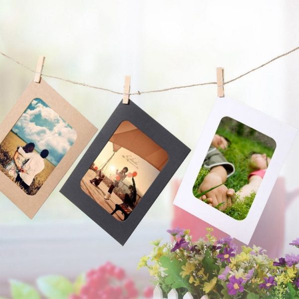 10pcs / Set DIY Photo Gallery Wall Mounted Paper Photo Frame With Twine Clip, Size: 3 inch (White) - Image 6