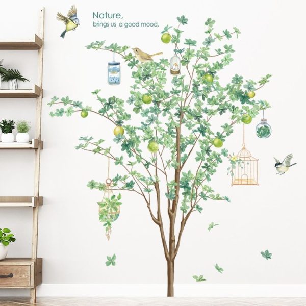 Plant Background Wall Stickers Living Room Sofa Decorative Decals (Green) - Image 6