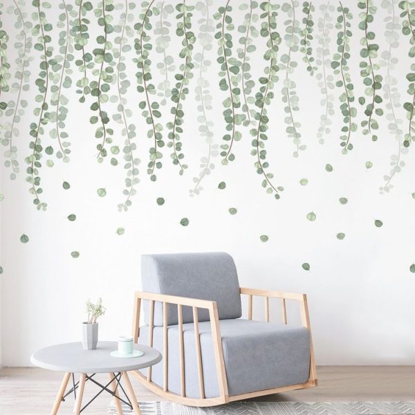 30x90cm Simple Fresh Leaf Wall Stickers Living Room Bedroom Plants Self-Adhesive Wallpaper - Image 4