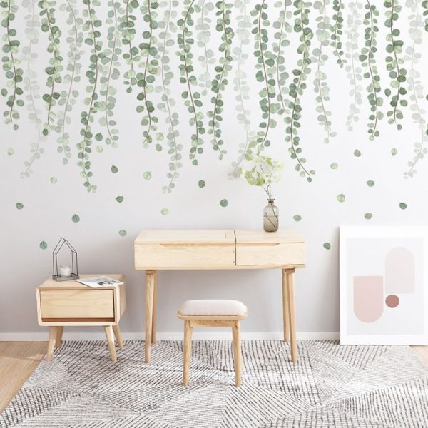 30x90cm Simple Fresh Leaf Wall Stickers Living Room Bedroom Plants Self-Adhesive Wallpaper - Image 5