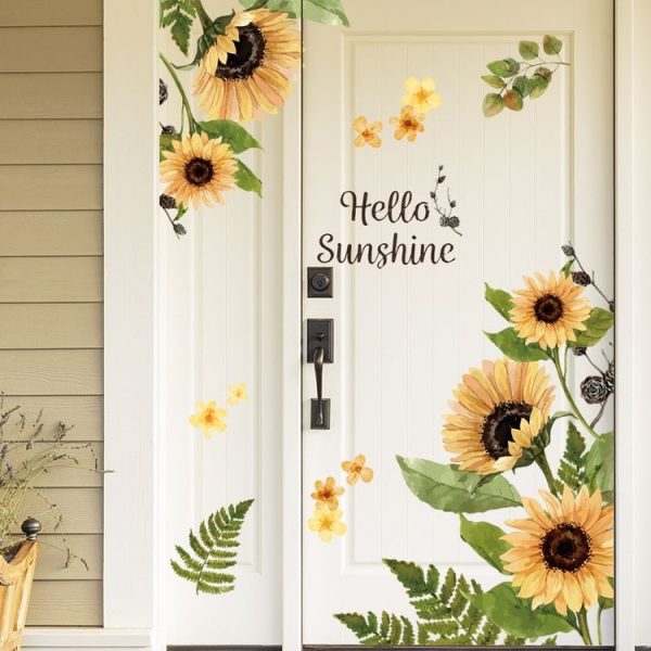Fresh Sunflower Wall Stickers Living Room Flower Background Wall Decoration Wallpaper 30 x 90cm - Image 6