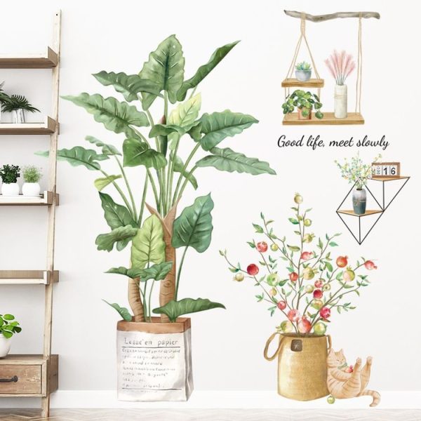 Wall Decoration Plant Stickers Living Room Sofa Background Decorative Wallpaper 30x90cm