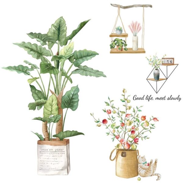 Wall Decoration Plant Stickers Living Room Sofa Background Decorative Wallpaper 30x90cm - Image 2