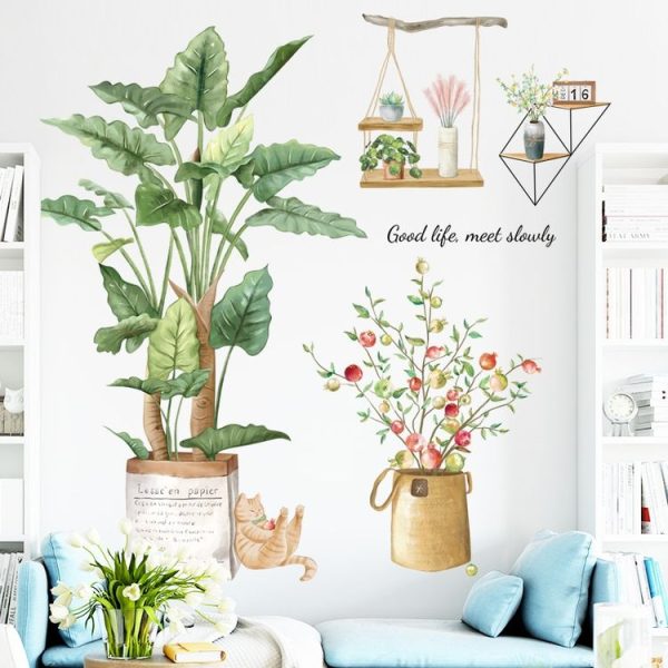 Wall Decoration Plant Stickers Living Room Sofa Background Decorative Wallpaper 30x90cm - Image 5