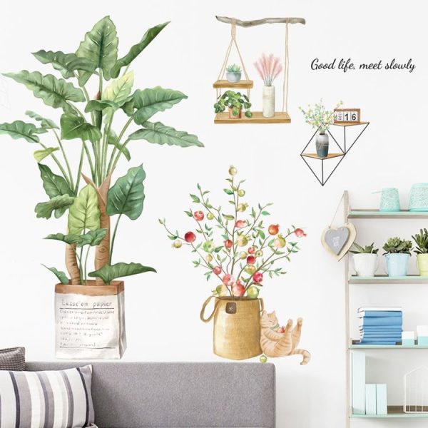Wall Decoration Plant Stickers Living Room Sofa Background Decorative Wallpaper 30x90cm - Image 6
