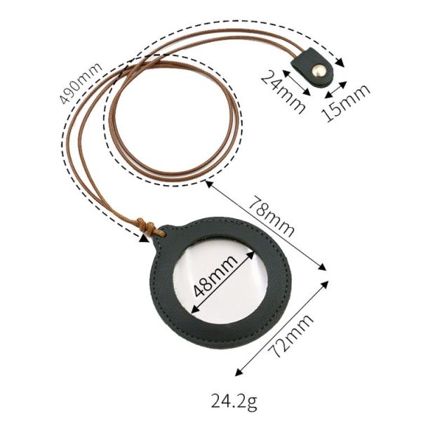 3X Adjustable Hanging Magnifier Portable Elderly Magnifying Glass with Leather Case (Coffee) - Image 3