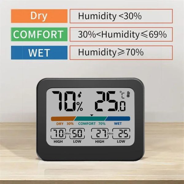 Indoor Temperature And Humidity Monitor LCD Digital Thermometer Hygrometer Weather Station - Image 5