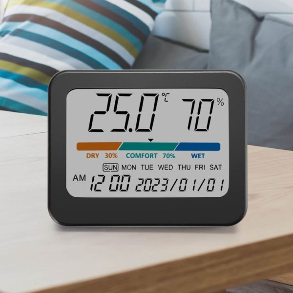 Indoor Temperature And Humidity Monitor Thermometer Hygrometer With Perpetual Calendar - Image 8