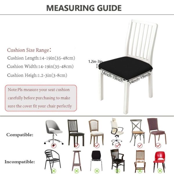 Diamond Plaid Jacquard Chair Cushion Cover Hotel Restaurant Dining Table Chair Cover (Beige) - Image 3