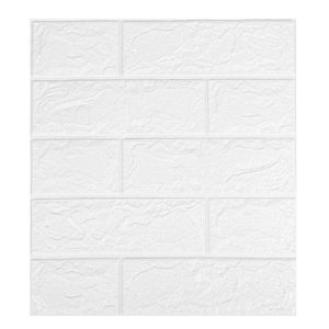 3mm Thickness 35x38.5cm 3D Self-Stick Wallpaper Soft Wrapping Waterproof Wall Sticker (White)