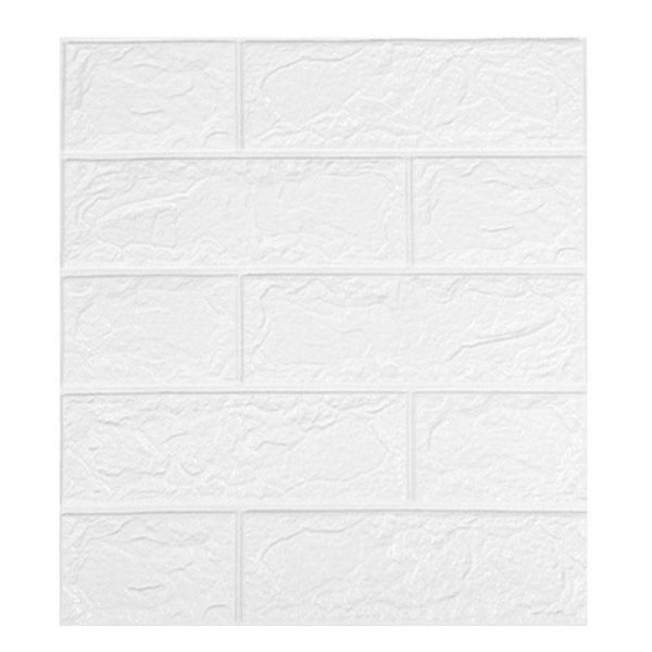 3mm Thickness 35x38.5cm 3D Self-Stick Wallpaper Soft Wrapping Waterproof Wall Sticker (White)