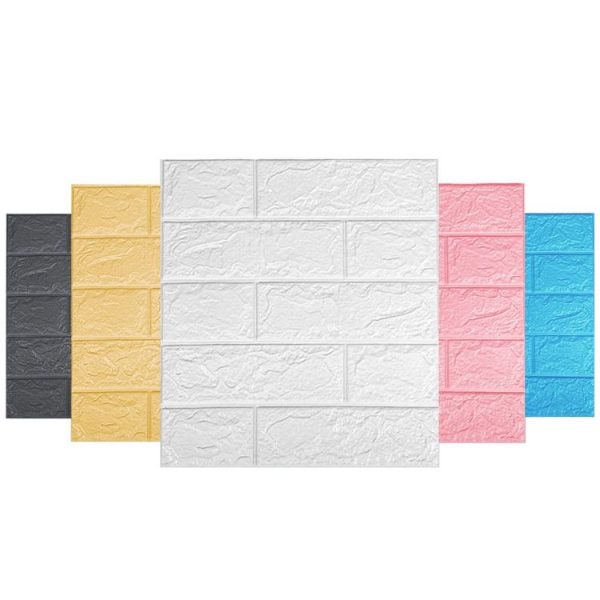 3mm Thickness 35x38.5cm 3D Self-Stick Wallpaper Soft Wrapping Waterproof Wall Sticker (White) - Image 2
