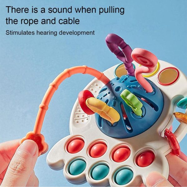 Baby Puzzle Fun Finger Pumping Toys Enlightenment Early Teaching Toys, Style: Octopus (Blue) - Image 3
