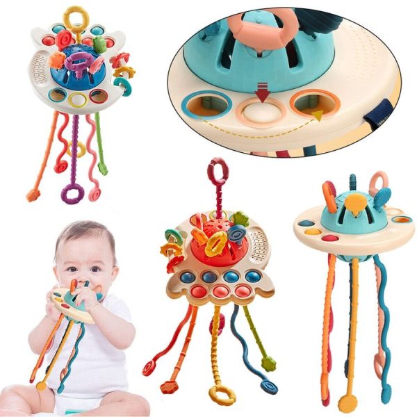 Baby Puzzle Fun Finger Pumping Toys Enlightenment Early Teaching Toys, Style: Octopus (Blue) - Image 5