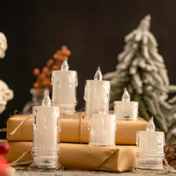 4.7x8cm With Base LED Transparent Glowing Candle Lights Simulation Electronic Candle - Image 2