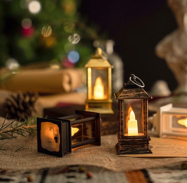 LED Electronic Candlelight Christmas Decoration Retro Mini Horse Lantern (Copper Color) - Image 5