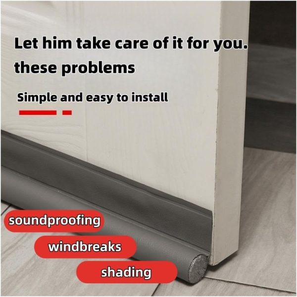 Door Bottom Seal Strip Door Seam Soundproof Windproof Sticker Door Foot Down Gap Self-Adhesive Blocking Strip (Unilateral Brown) - Image 8