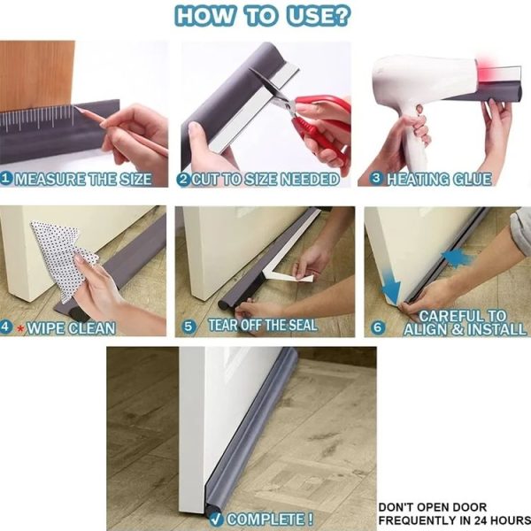Door Bottom Seal Strip Door Seam Soundproof Windproof Sticker Door Foot Down Gap Self-Adhesive Blocking Strip (Unilateral Brown) - Image 9