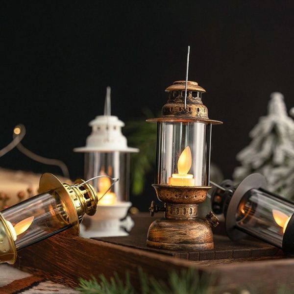 Retro LED Electronic Portable Lights Christmas Decoration Night Lights, Style: Candle (Bronze) - Image 4
