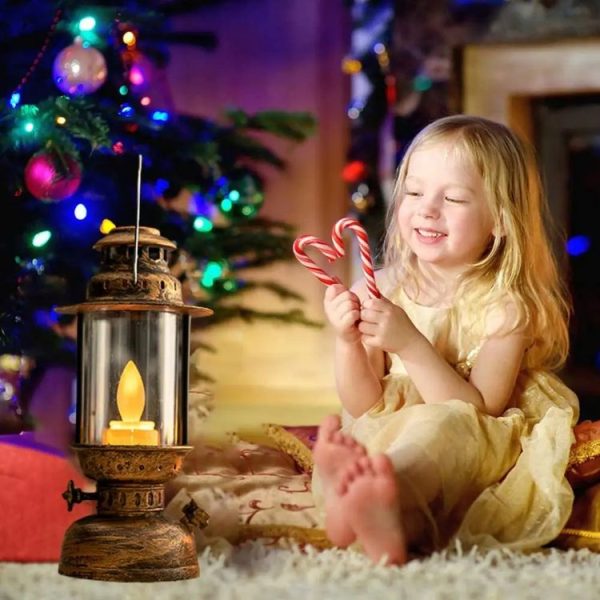 Retro LED Electronic Portable Lights Christmas Decoration Night Lights, Style: Candle (Bronze) - Image 6