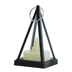 Cubic Triangle LED Electronic Candle Lights Pyramid Party Atmosphere Decoration Lamps (Black)