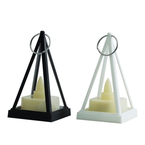 Cubic Triangle LED Electronic Candle Lights Pyramid Party Atmosphere Decoration Lamps (Black) - Image 2