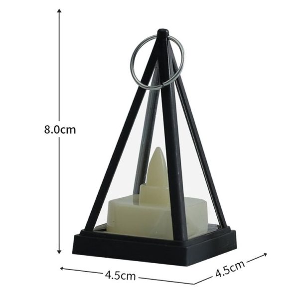 Cubic Triangle LED Electronic Candle Lights Pyramid Party Atmosphere Decoration Lamps (Black) - Image 3
