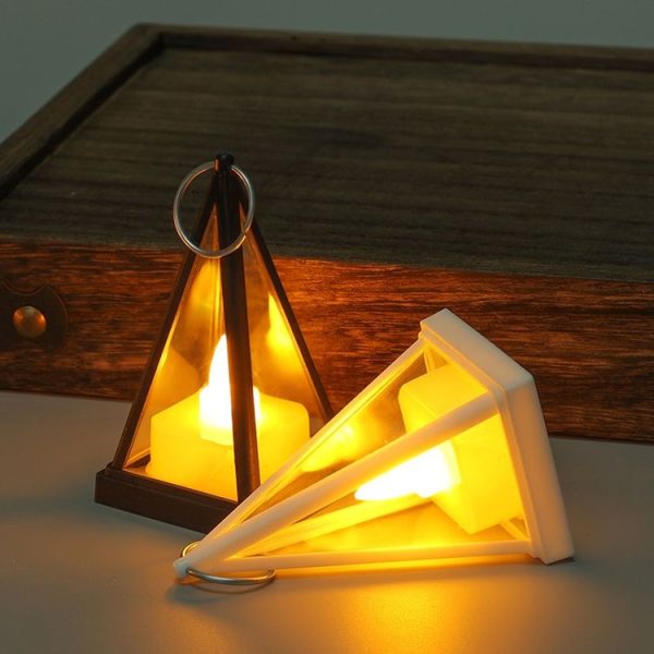 Cubic Triangle LED Electronic Candle Lights Pyramid Party Atmosphere Decoration Lamps (Black) - Image 6