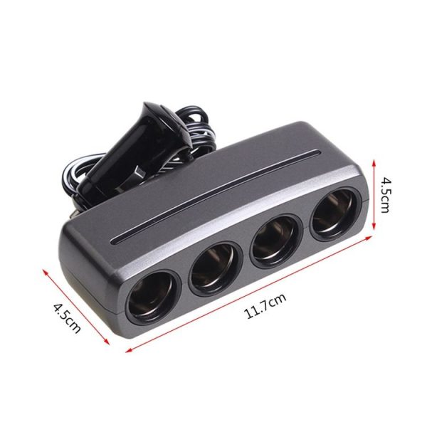 SHUNWEI SD-1906 Car 4 In 1 Power Distributors Cigarette Lighter Socket Car Charger (Black) - Image 2