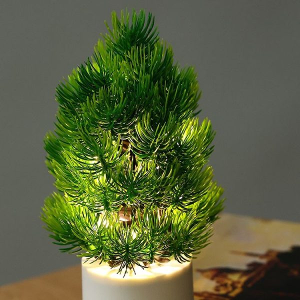 Christmas Tree Night Lights Bedroom Pine Ambient Lamps Home Decorative Lights (Warm White Light) - Image 5