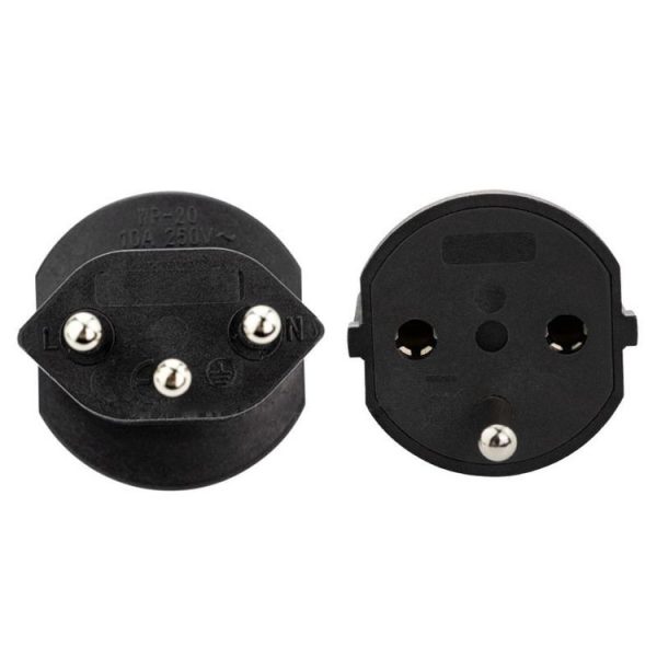 HD-153 With Lock EU To Switzerland Convertible Plug With Ground Wire Travel Adaptor - Image 3