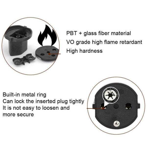 HD-153 With Lock EU To Switzerland Convertible Plug With Ground Wire Travel Adaptor - Image 4