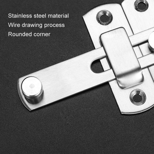 Small 201 Stainless Steel Barn Door Lock Hook Stainless Steel Door Buckle Insertion - Image 3